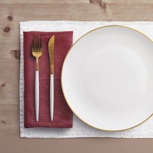 NWT Porter Anna- Crimson & Cream  Cotton Napkin 4-set, Houndstooth